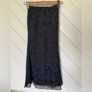 Black Floral Maxi Skirt - Tween 9/10